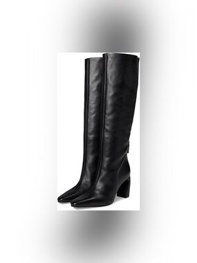 The Free People Date Night Knee Leather High  tall boots block heel